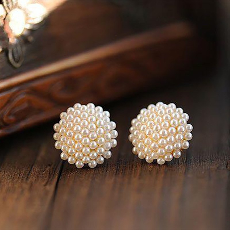 New Fashion Simple Ear Cuff Crystal Trendy Wrap Dangle Stud Pellet Jewelry Faux Pearl Earrings Women