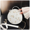 Small Fresh Flower Chain Shoulder bag women  Sweet Lace Round Handbags Female PU leather Crossbody Bags