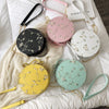Small Fresh Flower Chain Shoulder bag women  Sweet Lace Round Handbags Female PU leather Crossbody Bags