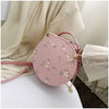 Small Fresh Flower Chain Shoulder bag women  Sweet Lace Round Handbags Female PU leather Crossbody Bags