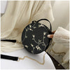 Small Fresh Flower Chain Shoulder bag women  Sweet Lace Round Handbags Female PU leather Crossbody Bags
