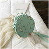 Small Fresh Flower Chain Shoulder bag women  Sweet Lace Round Handbags Female PU leather Crossbody Bags