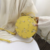 Small Fresh Flower Chain Shoulder bag women  Sweet Lace Round Handbags Female PU leather Crossbody Bags