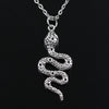Snake Cobra Pendants Round Cross Chain Short Long Mens Womens Silver Color  Necklace Jewelry Gift