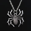 Spider Halloween Pendants Round Cross Chain Short Long Mens Womens Silver Color  Necklace Jewelry Gift