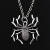 Spider Halloween Pendants Round Cross Chain Short Long Mens Womens Silver Color  Necklace Jewelry Gift
