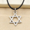Star Of David Shield Hexagram Pendant Necklace Choker Charm Black Leather Cord Factory Price Jewelry