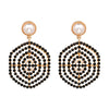 New Fashion Statement Jewelry Round Pendant Drop Earrings Luxury Simulated Pearl Earrings For Women Brincos