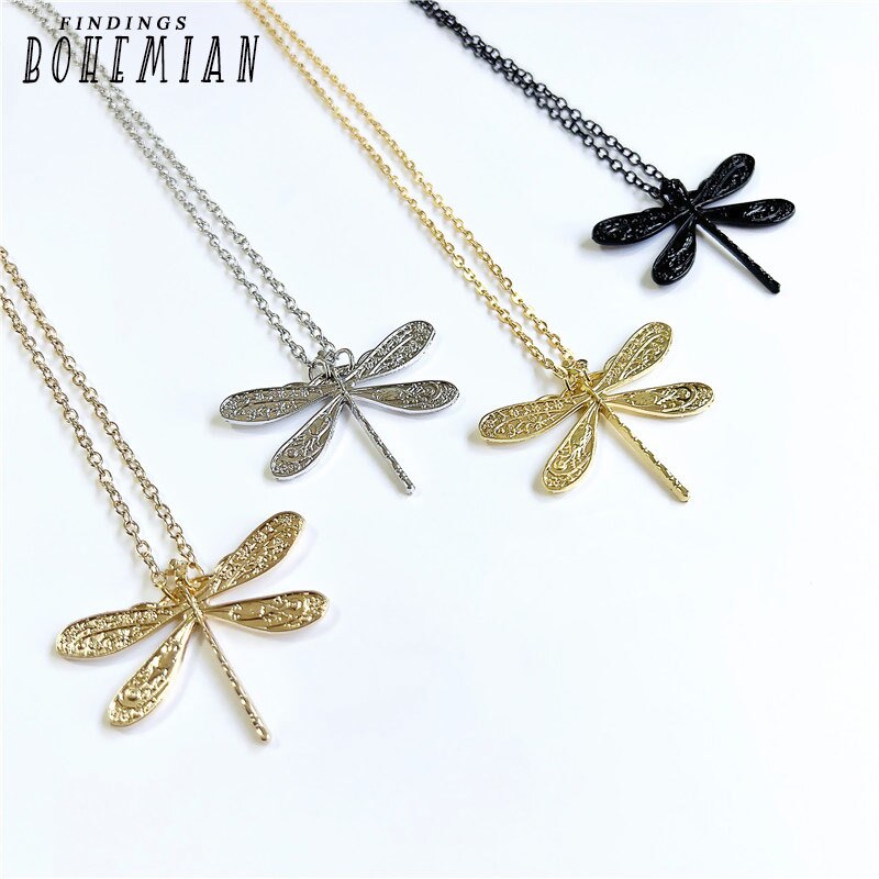 Tibetan 4 Color Dragonfly Pendant Necklace Choker Charm Clavicle Chain Factory Price Handmade Jewelry