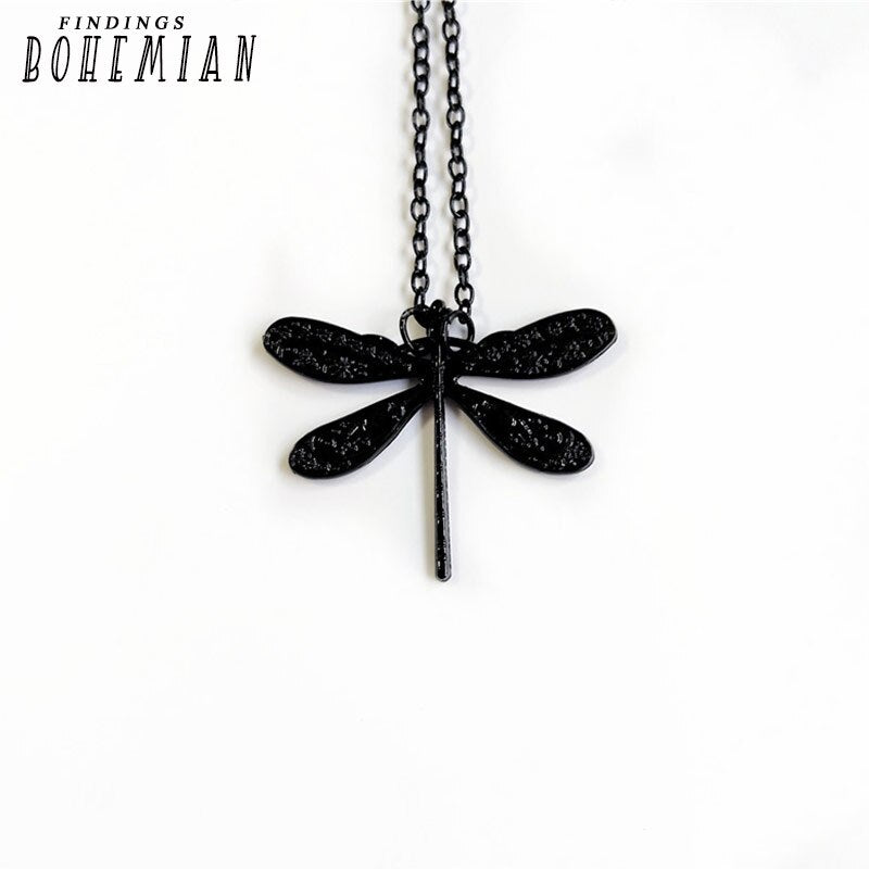 Tibetan 4 Color Dragonfly Pendant Necklace Choker Charm Clavicle Chain Factory Price Handmade Jewelry