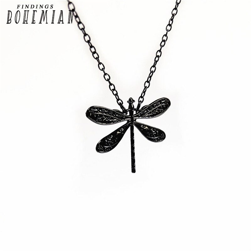 Tibetan 4 Color Dragonfly Pendant Necklace Choker Charm Clavicle Chain Factory Price Handmade Jewelry