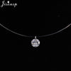 Transparent Fishing Line Invisible Necklace for Women Simple Imitation Pearl Crystal Zircon Cross Choker Necklaces