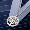 Tree of Life Crystal Round Small Pendant Necklace Silvery Stainless Steel Elegant For Women Necklaces Jewelry Gift