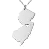 USA State Map Pendant Necklace Jersey Heart Charm Stainless Steel Necklace Link Chain Women Wonderful Jewelry