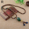 Vintage Long Buddhist Wood Beaded Pendant &amp; Necklace Ethnic Bohemian Boho Buddha Lucky Jewelry for Women Men