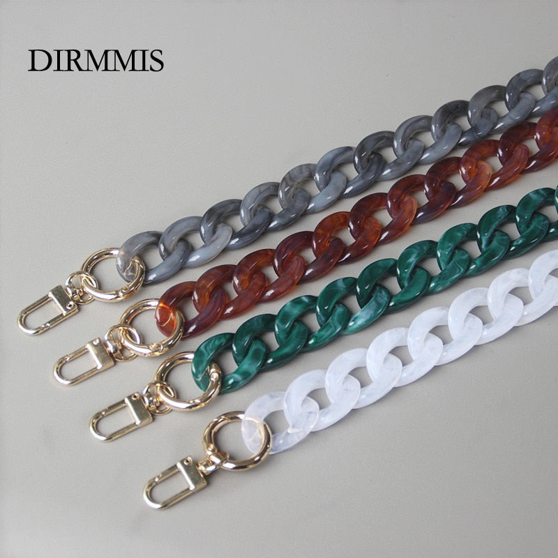 Woman Handbag Accessory Chain Detachable Replacement White Beige Red Blue Grey Strap Women Shoulder DIY Resin Chain