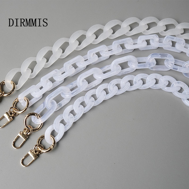 Woman Handbag Accessory Chain Detachable Replacement White Transparent Strap Women Shoulder DIY Resin Bag Cute Chain