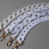 Woman Handbag Accessory Chain Detachable Replacement White Transparent Strap Women Shoulder DIY Resin Bag Cute Chain