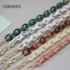 Woman Handbag Accessory Chain Green Brown Beige Acrylic Metal Chain  Strap Women Shoulder Clutch Handle Chain