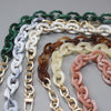 Woman Handbag Accessory Chain Green Brown Beige Acrylic Metal Chain  Strap Women Shoulder Clutch Handle Chain