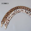 Woman Handbag Accessory Parts Beige Leopard Acrylic Resin Chain  Amber Strap Women Shoulder Cute Clutch Chains