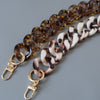 Woman Handbag Accessory Parts Beige Leopard Acrylic Resin Chain  Amber Strap Women Shoulder Cute Clutch Chains
