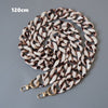 Woman Handbag Accessory Parts Beige Leopard Acrylic Resin Chain  Amber Strap Women Shoulder Cute Clutch Chains