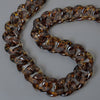 Woman Handbag Accessory Parts Beige Leopard Acrylic Resin Chain  Amber Strap Women Shoulder Cute Clutch Chains