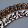 Woman Handbag Accessory Parts Beige Leopard Acrylic Resin Chain  Amber Strap Women Shoulder Cute Clutch Chains