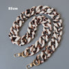 Woman Handbag Accessory Parts Beige Leopard Acrylic Resin Chain  Amber Strap Women Shoulder Cute Clutch Chains