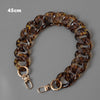 Woman Handbag Accessory Parts Beige Leopard Acrylic Resin Chain  Amber Strap Women Shoulder Cute Clutch Chains
