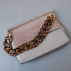 Woman Handbag Accessory Parts Beige Leopard Acrylic Resin Chain  Amber Strap Women Shoulder Cute Clutch Chains