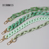 Woman Handbag Accessory Parts Cute Chain Green Acrylic Resin Chain  Strap Women Shoulder Clutch Handle Chain
