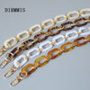 Woman Handbag Accessory Parts White Pearl Acrylic Resin Chain  Leopard Strap Women Shoulder Cute Clutch Chains