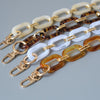 Woman Handbag Accessory Parts White Pearl Acrylic Resin Chain  Leopard Strap Women Shoulder Cute Clutch Chains
