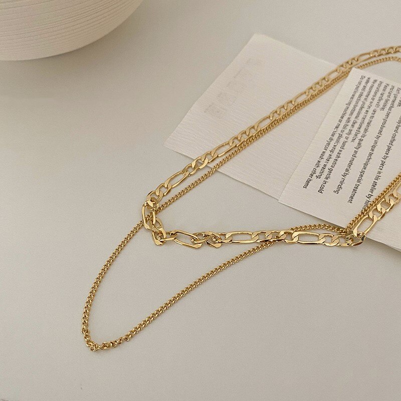 Women Choker Necklace Trendy Link Chain Statement Collar Neck Jewerly Golden Silver Color Jewelry for Gift