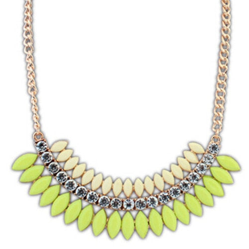 New Fashion Women Crystal Chain Statement Bib Necklace Choker Chunky Jewelry Pendant