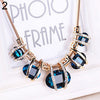 New Fashion Women Crystal Pendant Golden Chain Choker Beauty Statement Bib Necklace 6SLW 7EW8 86HY