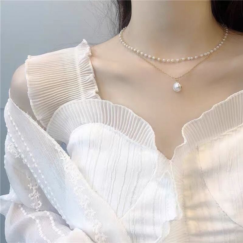 Women Necklace Choker Pearl Necklace Ladies Collares Gold Color Alloy Jewelry Birthday Gift Jewelry Accessories 2022