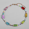 Women Necklace Colorful Beads Cartoon Bear Handmade Choker Candy Color Female Chain necklace Jewelry Accessories