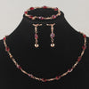 New Fashion Women's Gold-color Red Austrian Crystal Necklace Bracelet Earrings Bridal Jewelry Sets Gift