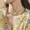 Women's Multicolor Beads Handmade Necklaces Love Angel Choker Clavicular Chain Colorful Female Beach Jewelry