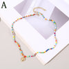 Women's Multicolor Beads Handmade Necklaces Love Angel Choker Clavicular Chain Colorful Female Beach Jewelry
