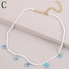 Women's Multicolor Beads Handmade Necklaces Love Angel Choker Clavicular Chain Colorful Female Beach Jewelry