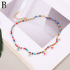 Women's Multicolor Beads Handmade Necklaces Love Angel Choker Clavicular Chain Colorful Female Beach Jewelry
