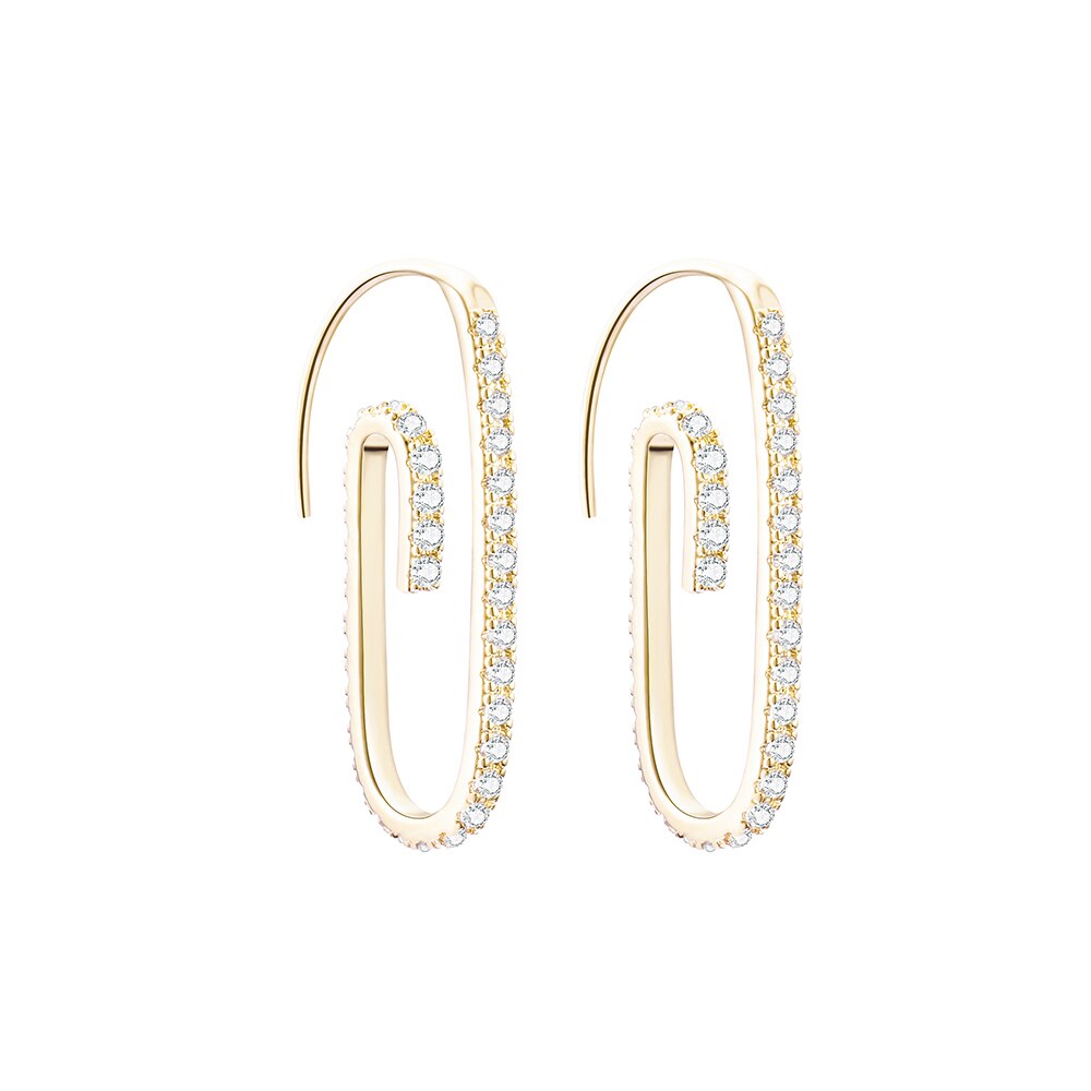 Zircon Swirl Drop Earrings Golden Personality Spiral Geometric Hoop Earrings Boho Crystal Earrings Wome Jewelry 2022