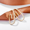 Zircon Swirl Drop Earrings Golden Personality Spiral Geometric Hoop Earrings Boho Crystal Earrings Wome Jewelry 2022