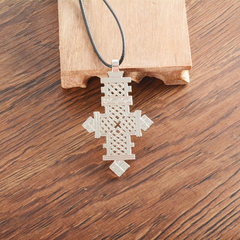 silver Color Pendant alloy cross Necklace Choker Charm Black Leather Cord Factory Price Handmade Jewelry