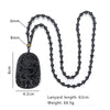 Glass Black Lucky Ruyi Guan Gong Buddha Dragon Sheep Stones Pendant Necklace Joker Sweater Chain Necklace Jewelry Gifts