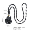 Glass Black Lucky Ruyi Guan Gong Buddha Dragon Sheep Stones Pendant Necklace Joker Sweater Chain Necklace Jewelry Gifts